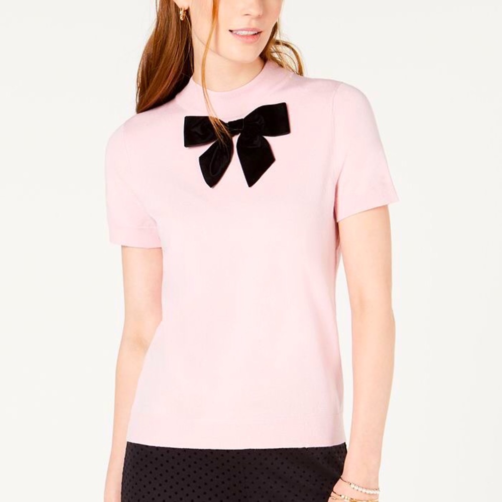 Madison Jules Velvet Bow Sweater
